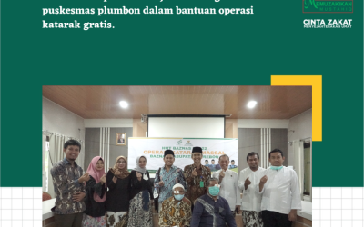 Baznas Kabupaten Cirebon bekerjasama dengan Dinas kesehatan dalam program operasi katarak gratis di puskesmas Plumbon.