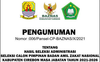 Hasil Sleksi Administrasi Seleksi Calon Pimpinan BAZNAS Kabupaten Cirebon