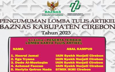 Pengumuman lomba karya artikel HUT BAZNAS Ke-22 BAZNAS Kabupaten Cirebon