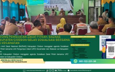 Dorong Penguatan Zakat Fitrah, BAZNAS Kabupaten Cirebon Gelar Sosialisasi Bersama UPZ Kecamatan.